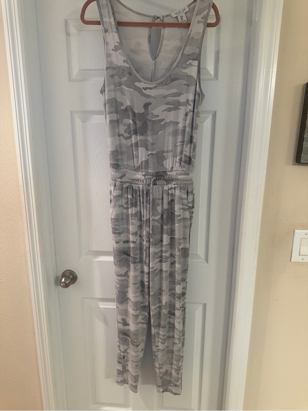 Rachel Zoe Gray Camo Sleeveless Jumpsuit